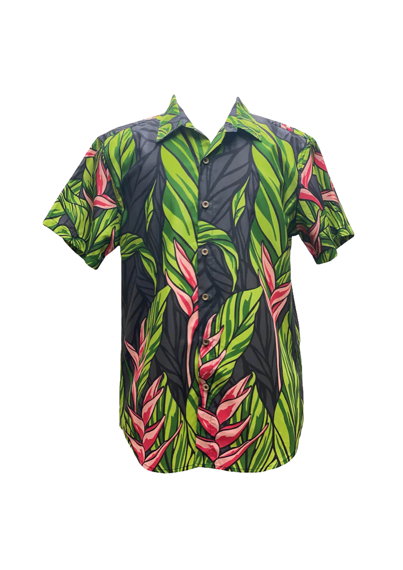 Cora Spearman Hawaii MENS Black Ginger S/S "Kalani" Aloha Shirt
