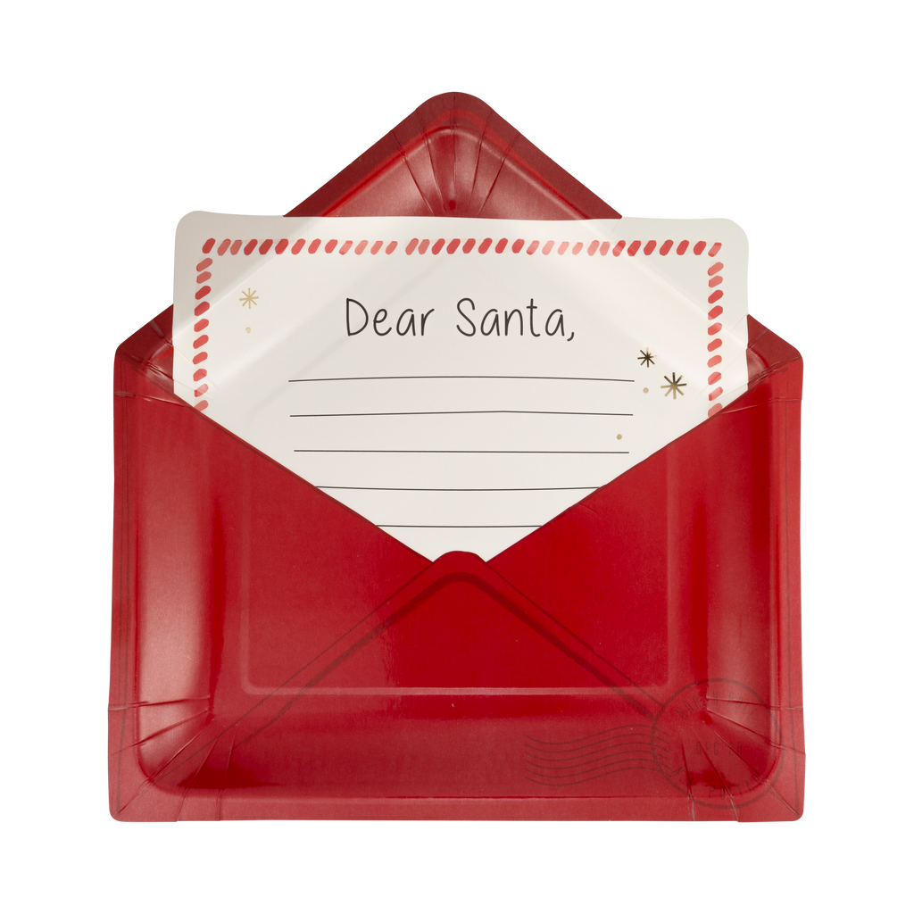 LETTER TO SANTA SHAPED PAPER PLATES