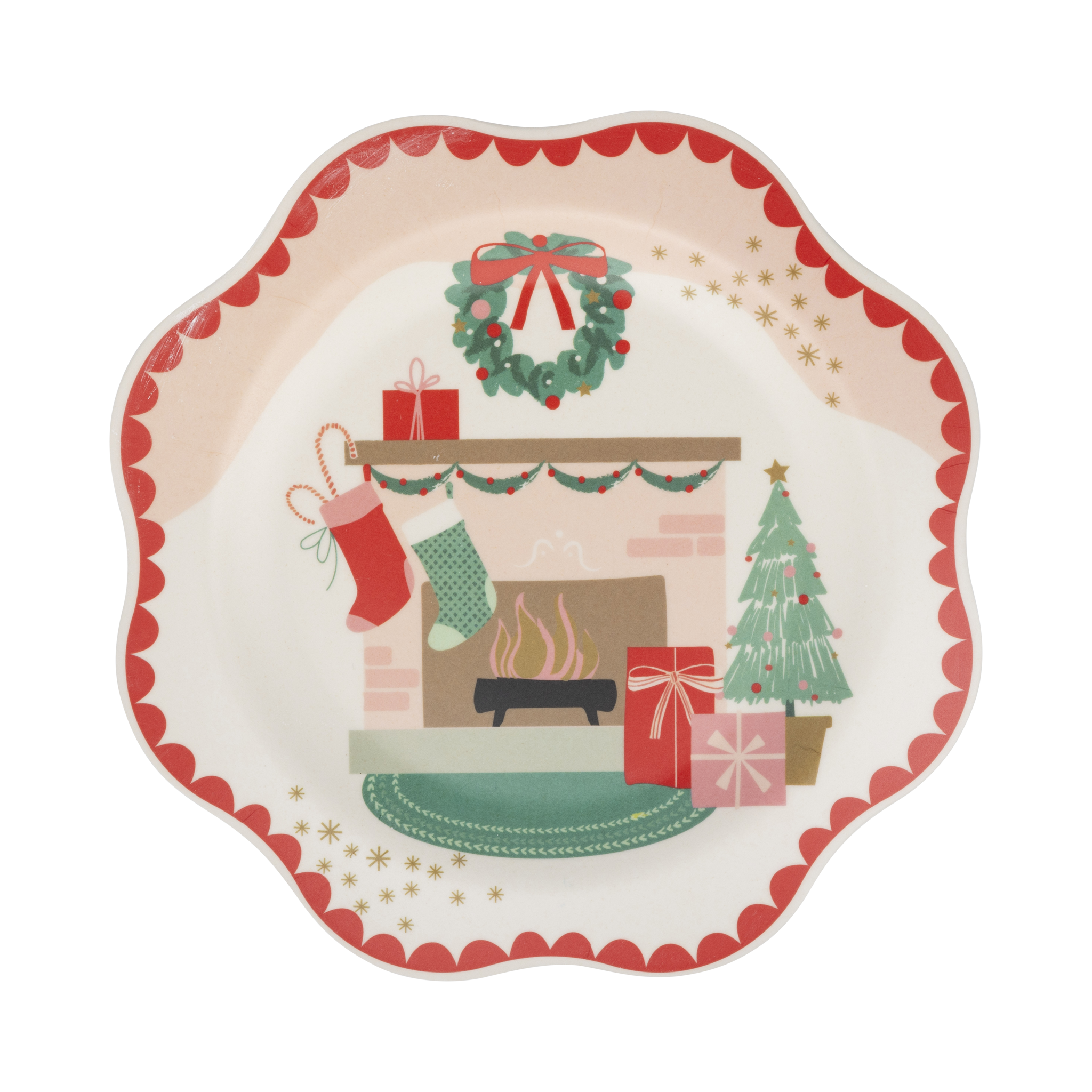 SANTA SCENES BAMBOO MELAMINE PLATE SET