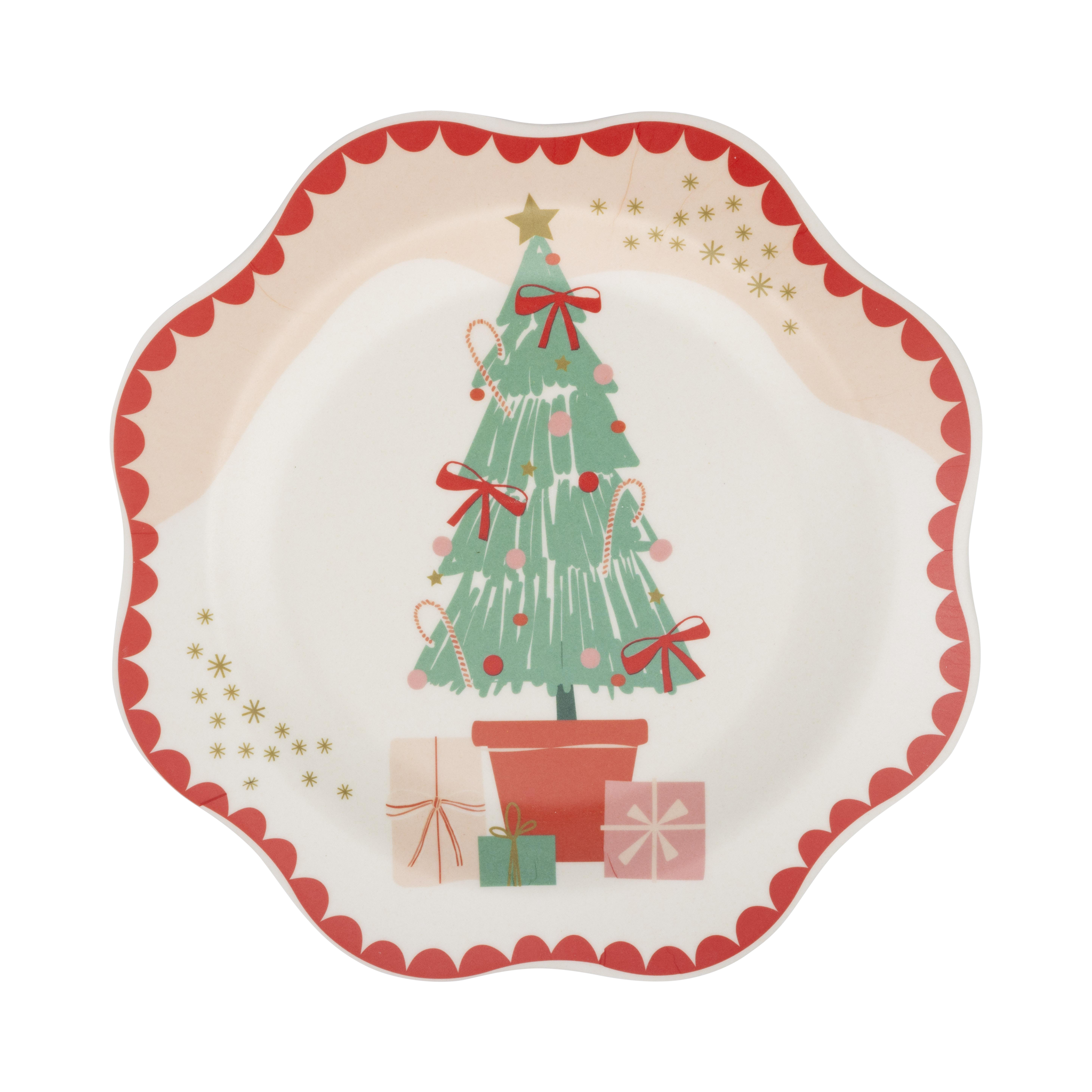 SANTA SCENES BAMBOO MELAMINE PLATE SET