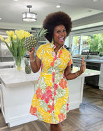 Cora Spearman Hawaii WOMENS Groovy Hibiscus Aloha Shirt Dress