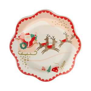 SANTA SCENES BAMBOO MELAMINE PLATE SET