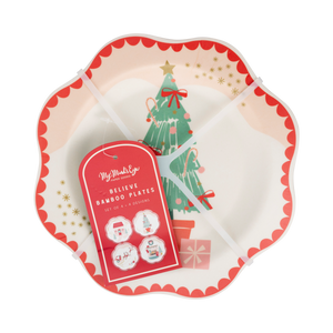 SANTA SCENES BAMBOO MELAMINE PLATE SET