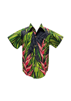 Coradorables BOYS Black Ginger S/S "Kalani" Aloha Shirt