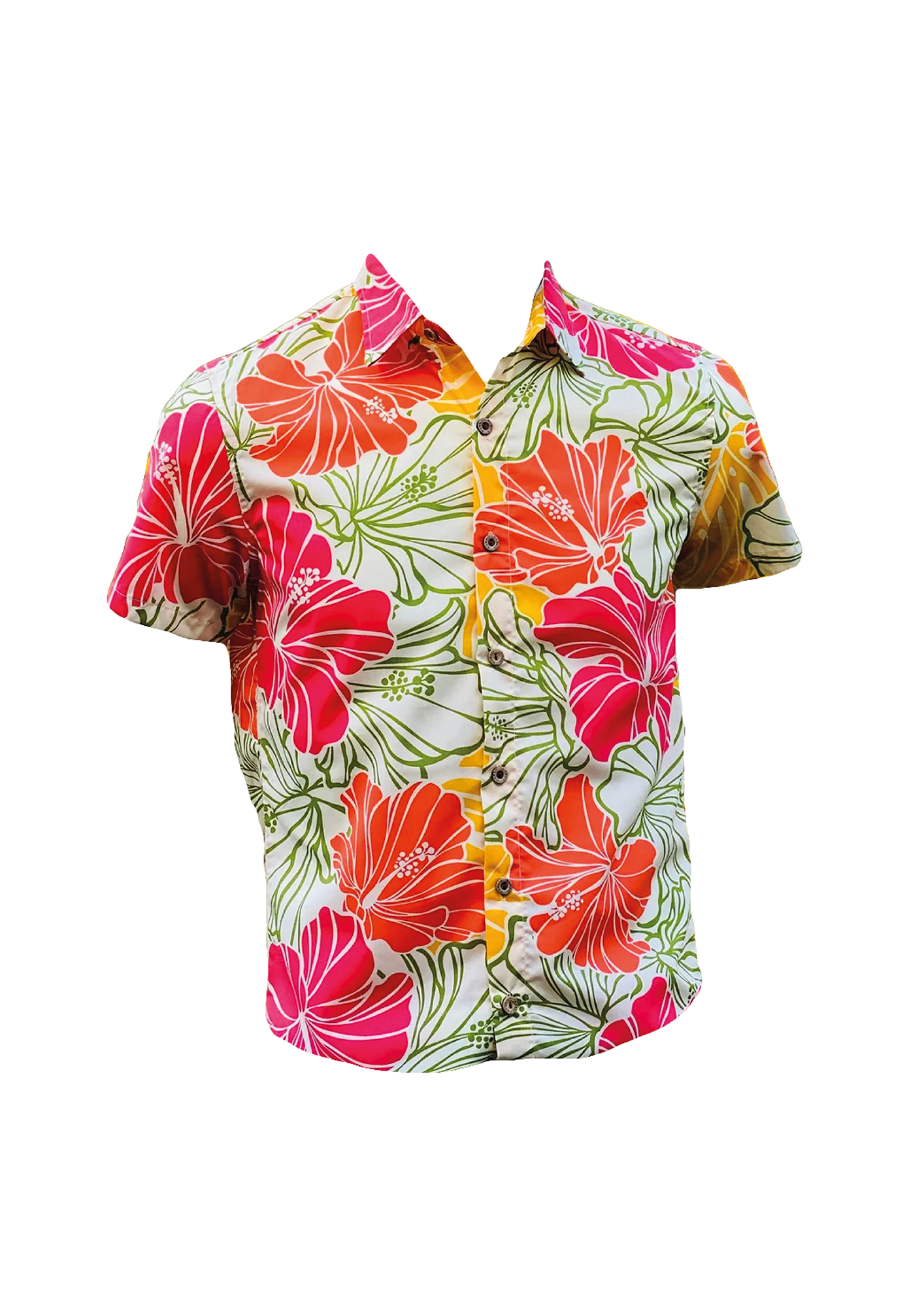 Cora Spearman Hawaii MENS Groovy Hibiscus S/S "Kalani" Aloha Shirt