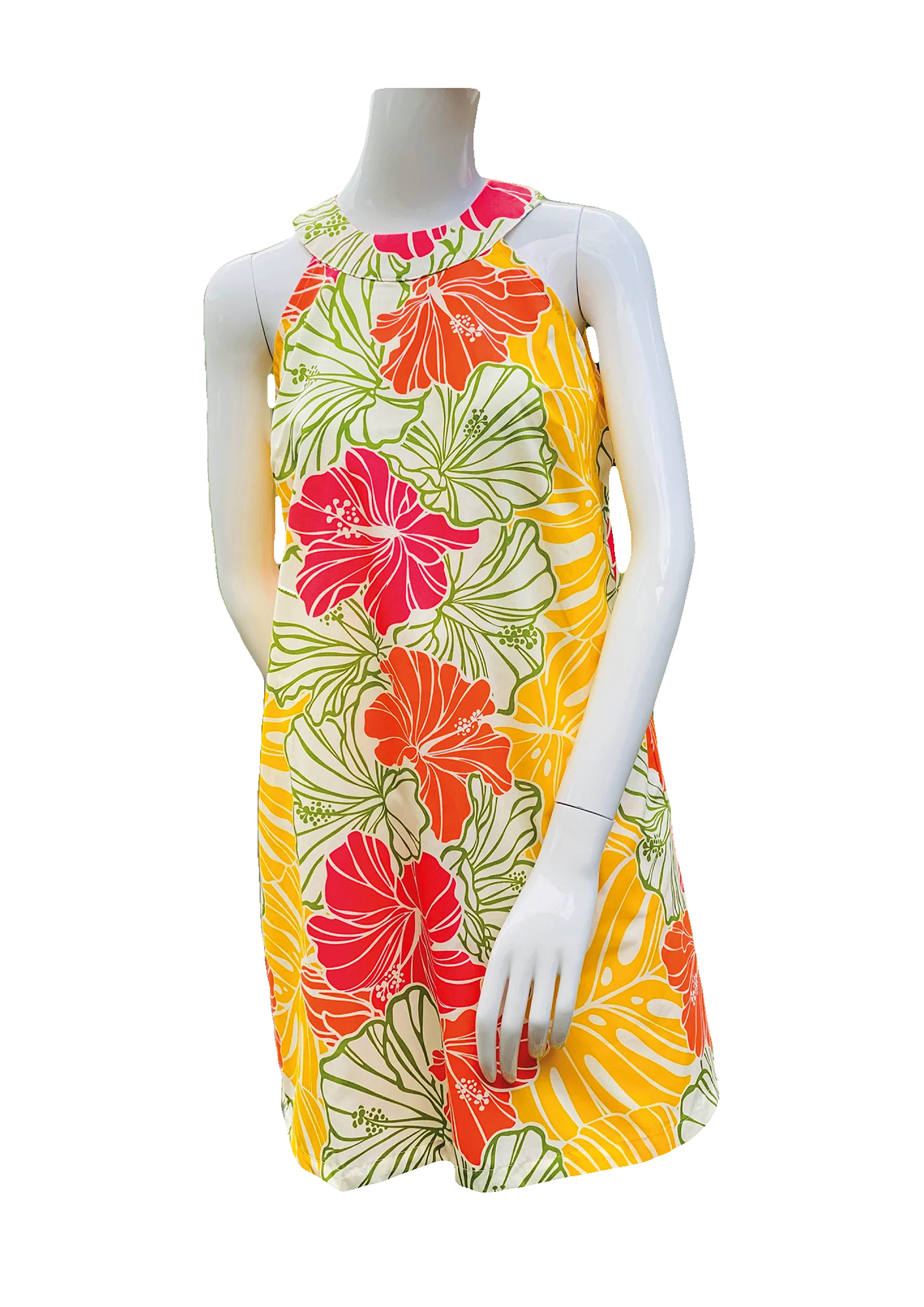 Cora Spearman Hawaii WOMENS Groovy Hibiscus Halter Neck Sheath Dress M Cora Spearman Hawaii WOMENS Groovy Hibiscus Halter Neck Sheath Dress M