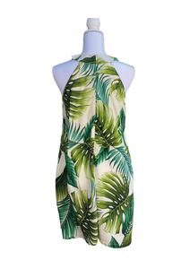 Cora Spearman Hawaii WOMENS Monstera 21 Ivory Halter Neck Sheath Dress