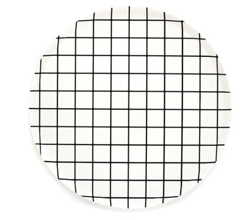 Black and White Grid Paper Plate