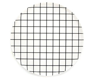 Black and White Grid Paper Plate