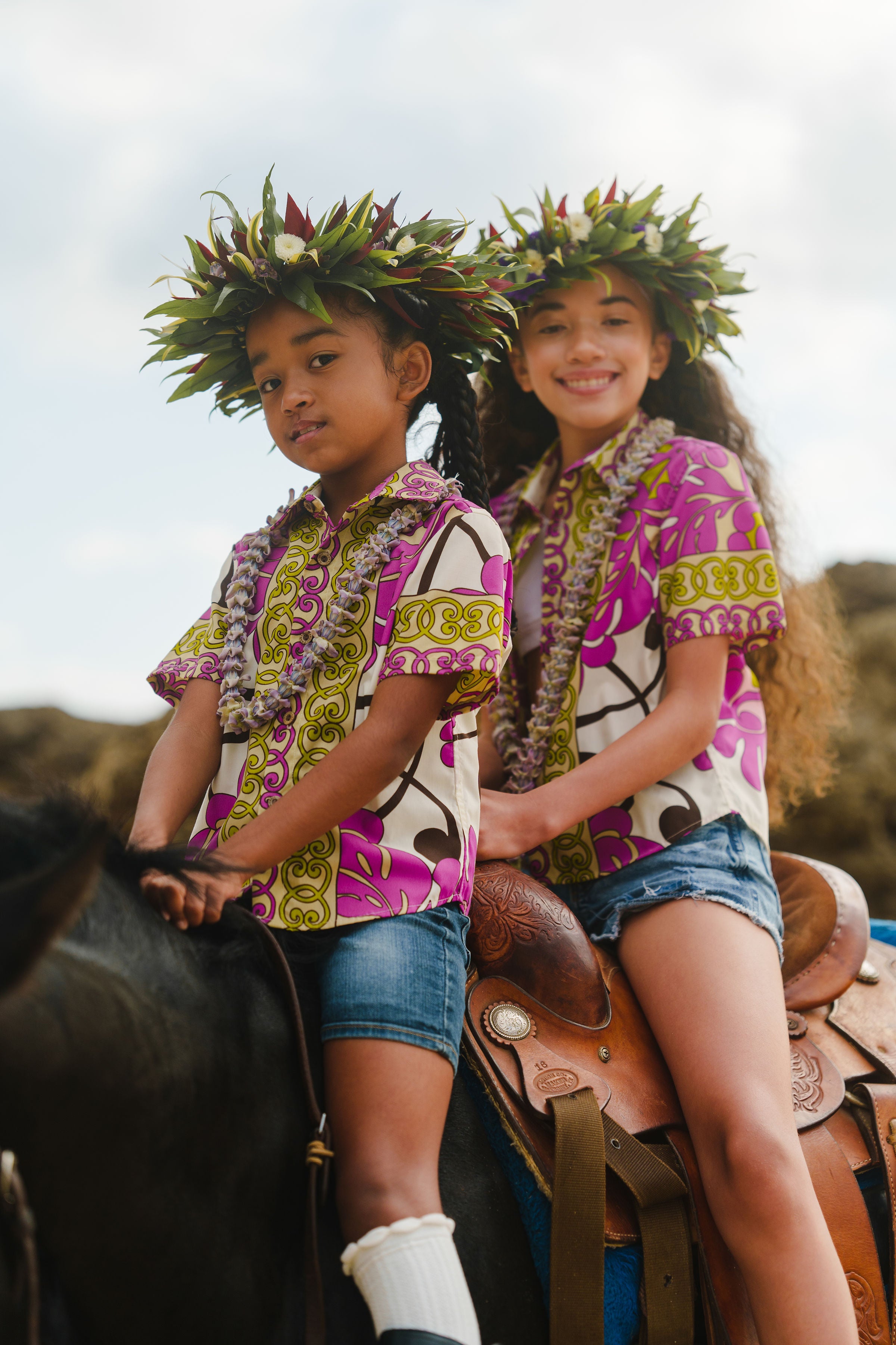Coradorables BOYS Hawaiian Quilt Orchid S/S "Kalani" Aloha Shirt