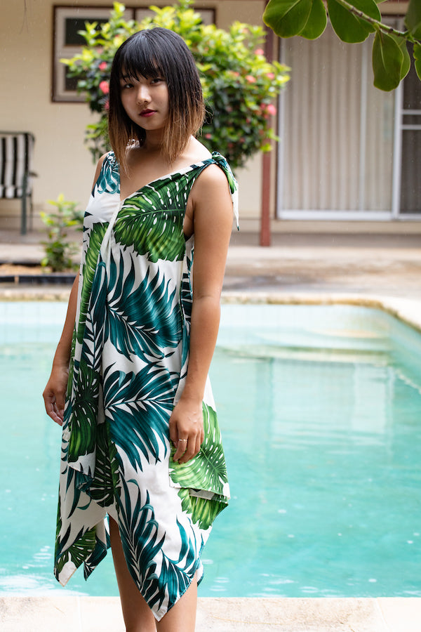 Cora Spearman Hawaii WOMENS MONSTERA Handkerchief Dress XL Cora Spearman Hawaii WOMENS MONSTERA Handkerchief Dress XL