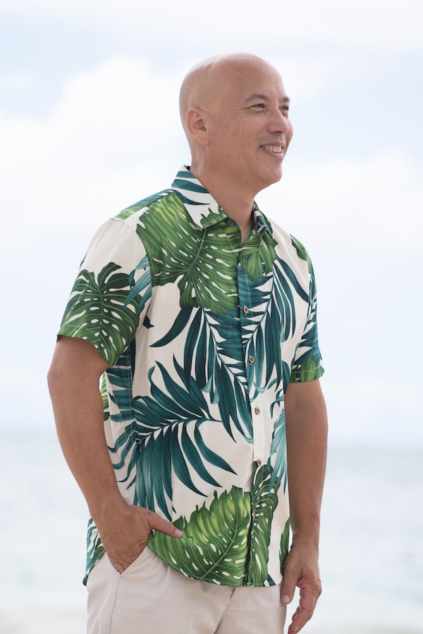Cora Spearman Hawaii MONSTERA S/S "Kalani" Aloha Shirt