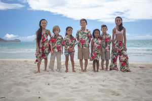 royal hawaiian, collection, kids, pink, rayon, cotton, aloha wear, resort wear, Coradorables,  family matching