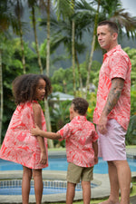 mens, hawaiian, shirt , protea, watermelon , slim fit, Coradorables, modern aloha, aloha wear, resort wear, family matching