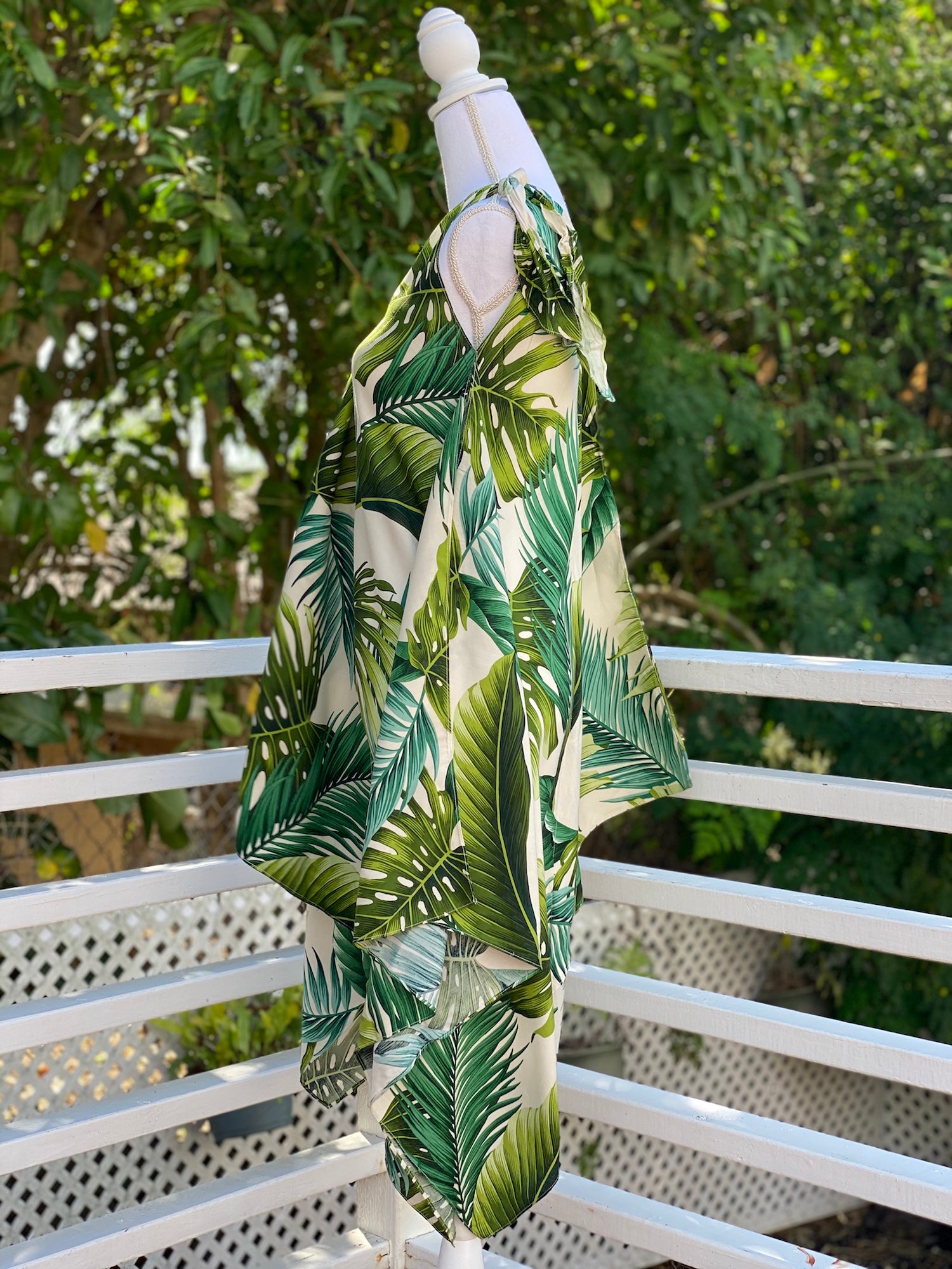 patbo monstera dress Cora Spearman Hawaii WOMENS Monstera 21 Ivory Handkerchief Dress ko S