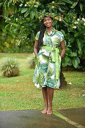 Cora Spearman Hawaii WOMENS Monstera 21 Ivory Aloha Shirt Dress – Coradorables Hawaii