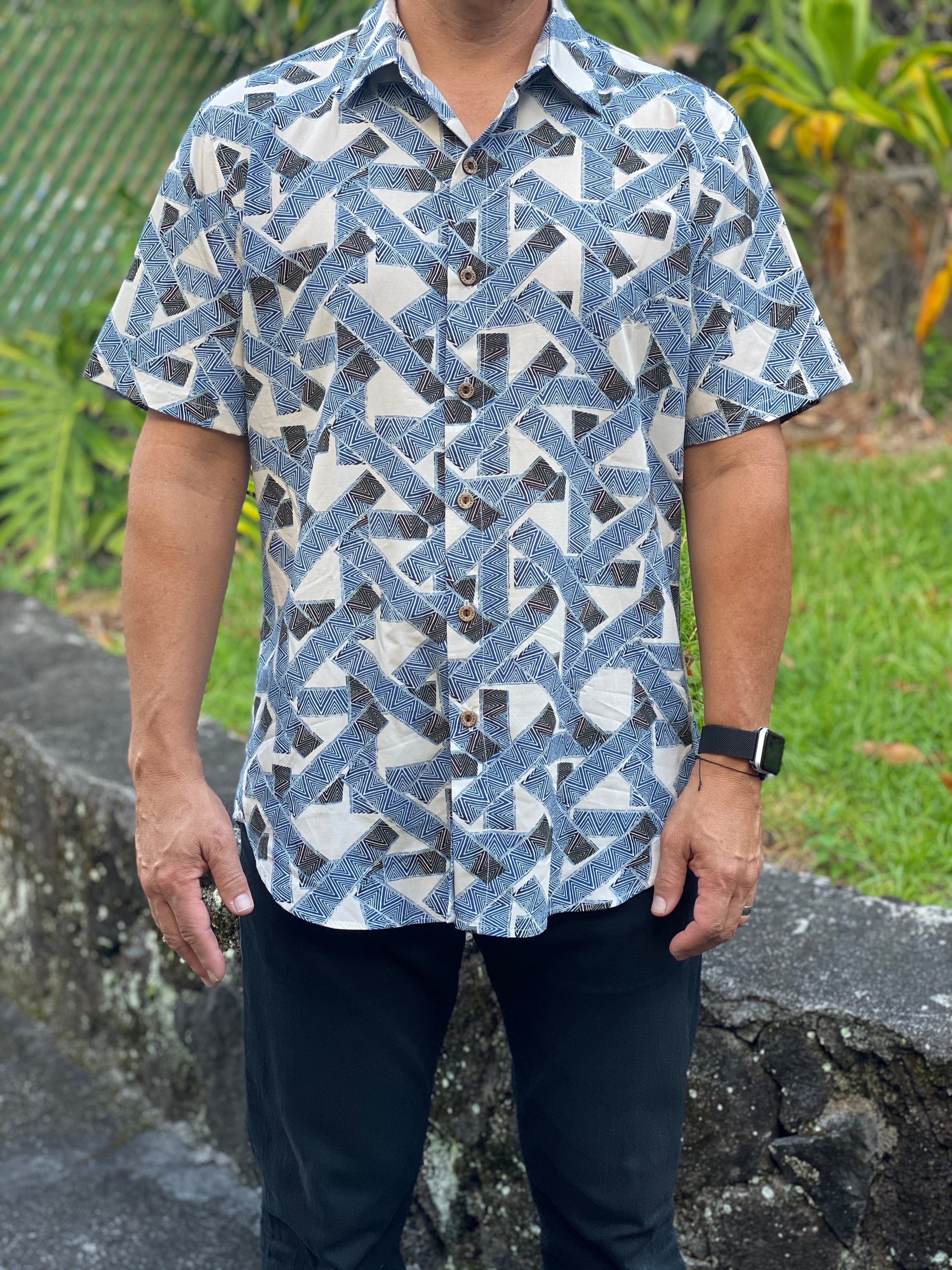 Hawaii MENS Blue Cora Shirt – Spearman Aloha Hawaii \
