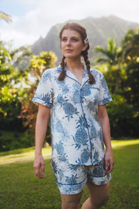 Cora Spearman Hawaii Women's short sleeve pajama shorts 2 piece set