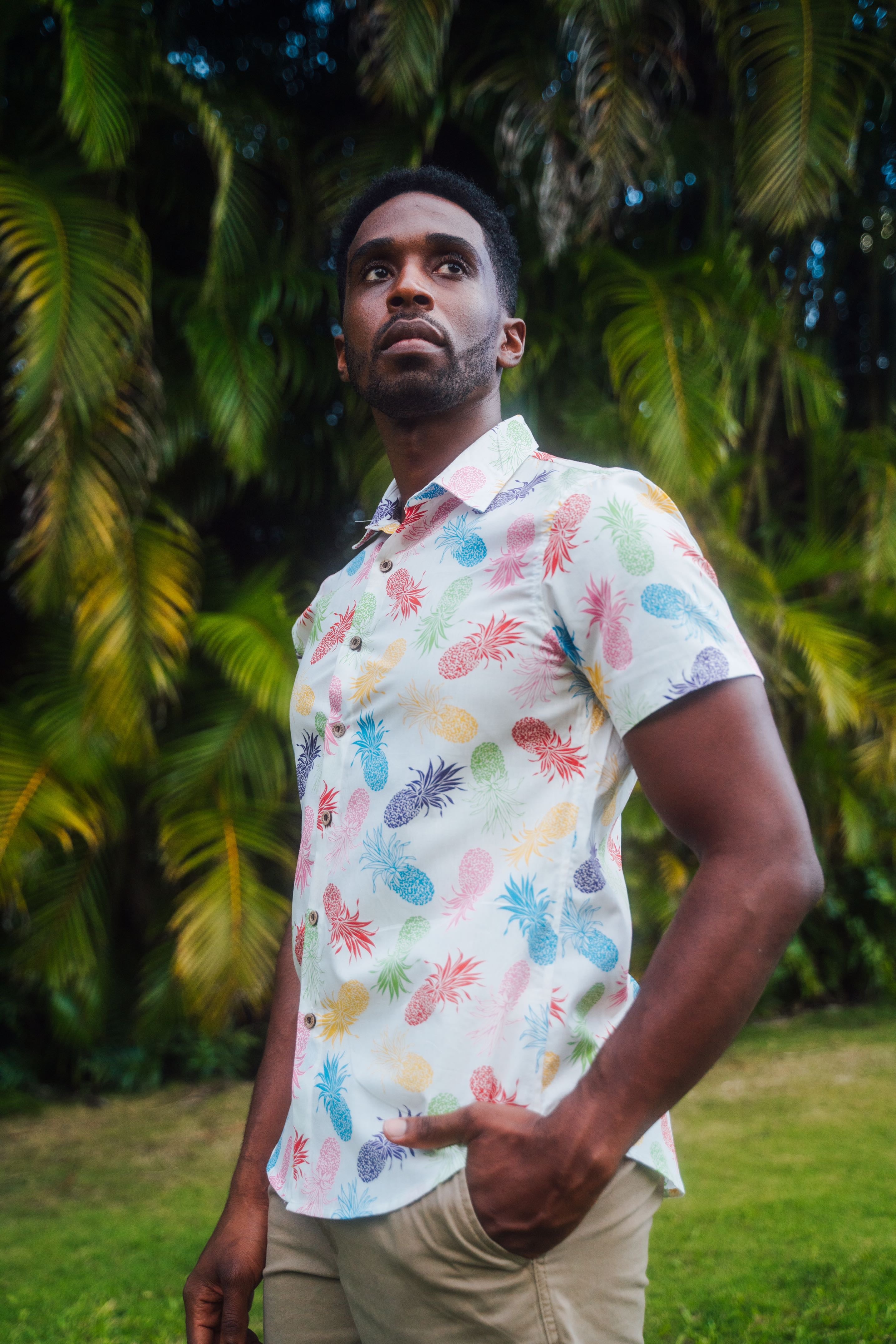 mens, hawaiian shirt, cotton, pineapples, rainbow, pride, aloha shirt, unisex, aloha wear, resort wear, family matching