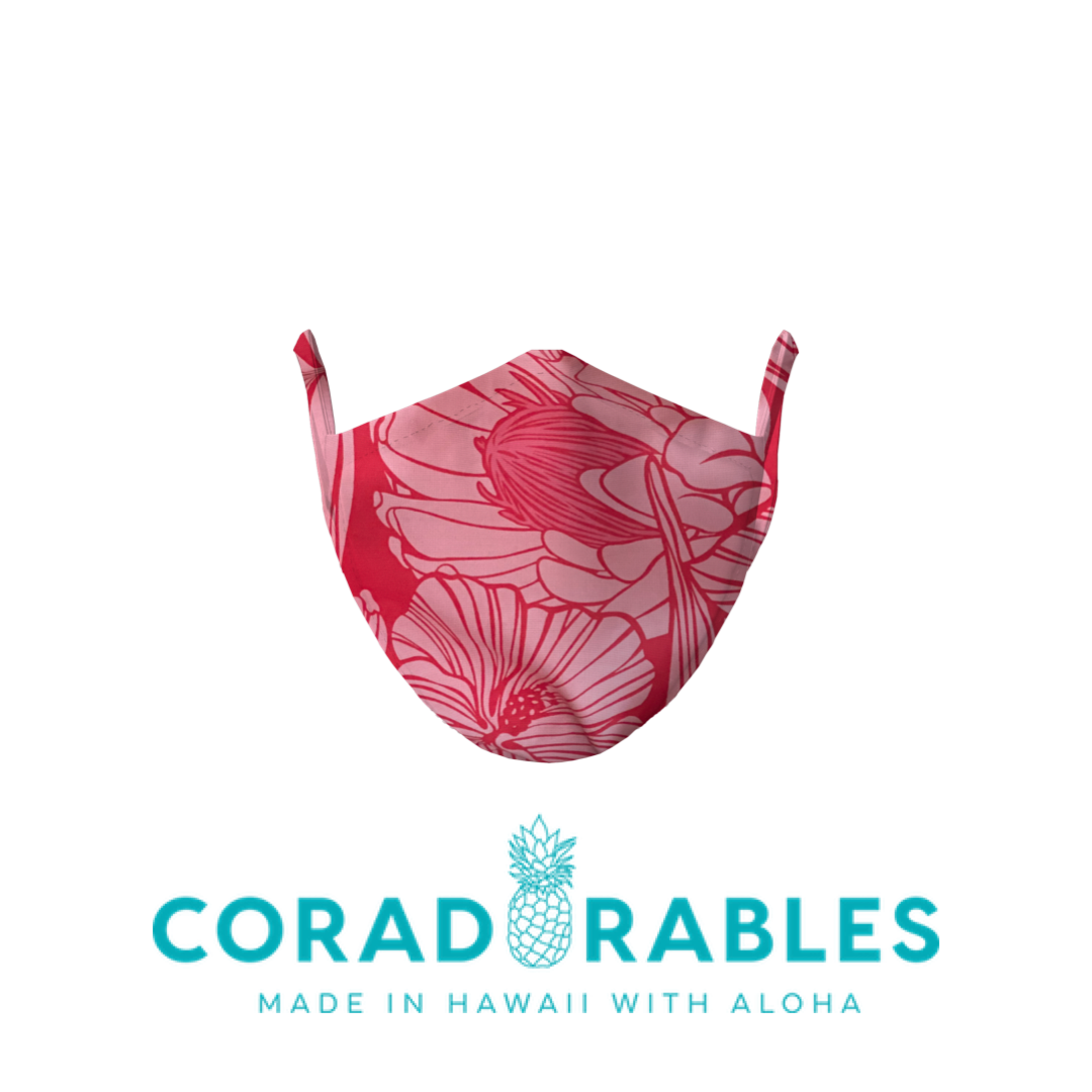 Coradorables Hawaiian Aloha Print Cloth Unisex Face Mask PPE