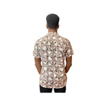 mens hawaiian shirt, tribal, green, rayon cotton, slim cut fit, size up recommended, aloha shirt, unisex, Coradorables, aloha wear, resort wear, family matching