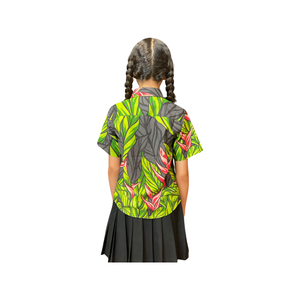 boys hawaiian shirt, black ginger, slim cut fit, size up recommended, aloha shirt, unisex, Coradorables, aloha wear, resort wear, family matching