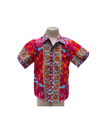  boys, hawaiian, shirt, hawaiian quilt, fuchsia, aloha shirt, unisex,  Coradorables, modern aloha, aloha wear, resort wear, family matching