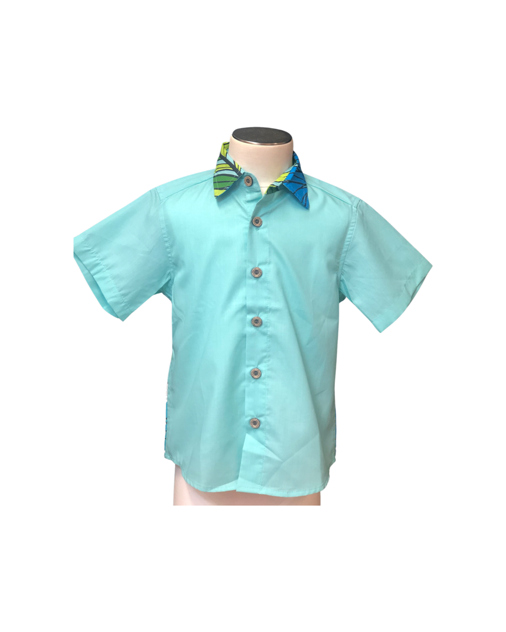 Coradorables BOYS XL HIBISCUS AQUA S/S "Kalani" Aloha Shirt