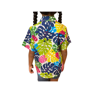 Coradorables BOYS Rainbow Monstera S/S "Kalani" Aloha Shirt