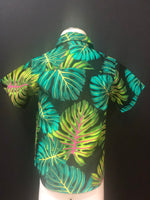 Coradorables BOYS MONSTERA FLUORESCENT S/S "Kalani" Aloha Shirt