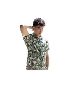 mens hawaiian shirt, tribal, green, rayon cotton, slim cut fit, size up recommended, aloha shirt, unisex, Coradorables, aloha wear, resort wear, family matching 